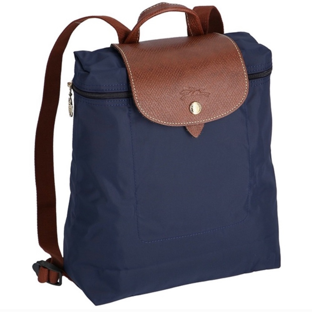 Longchamp Le Piliage navy backpack